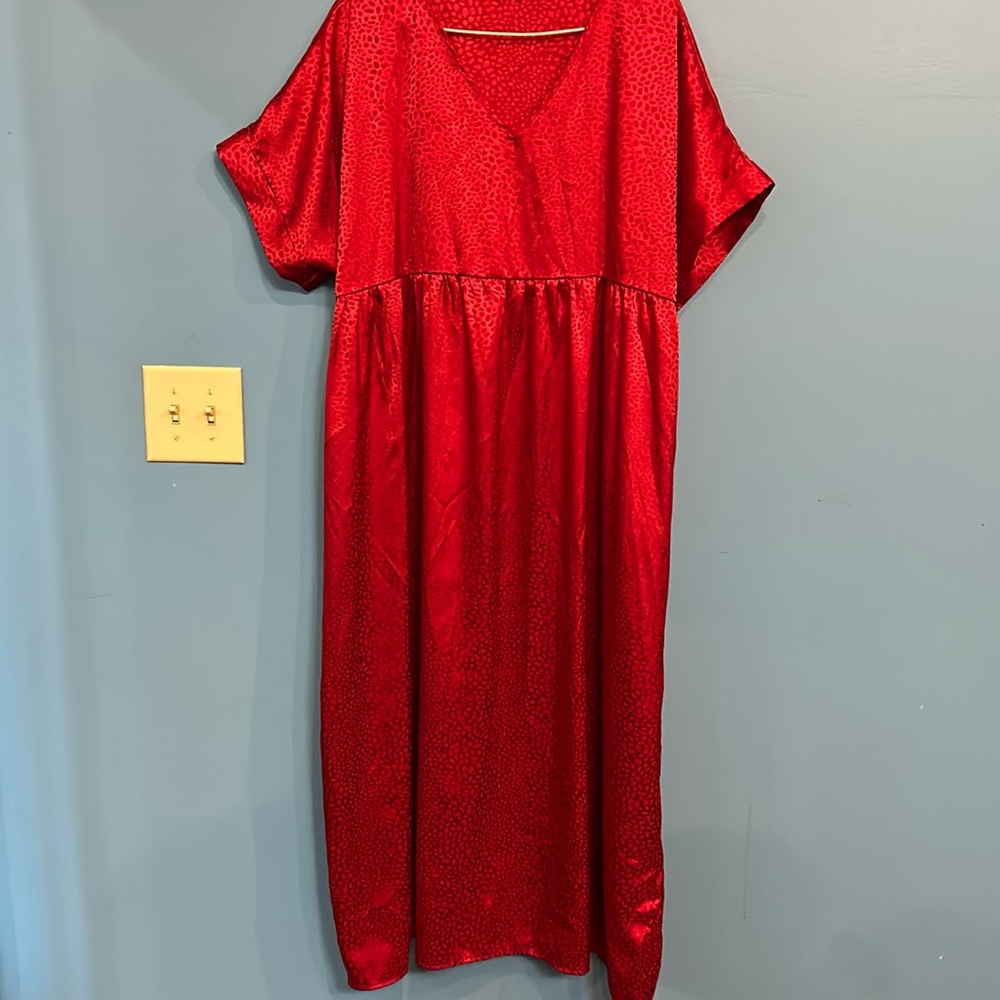 Zig Zag Stripe Red Holiday Maxi Dress size 2X